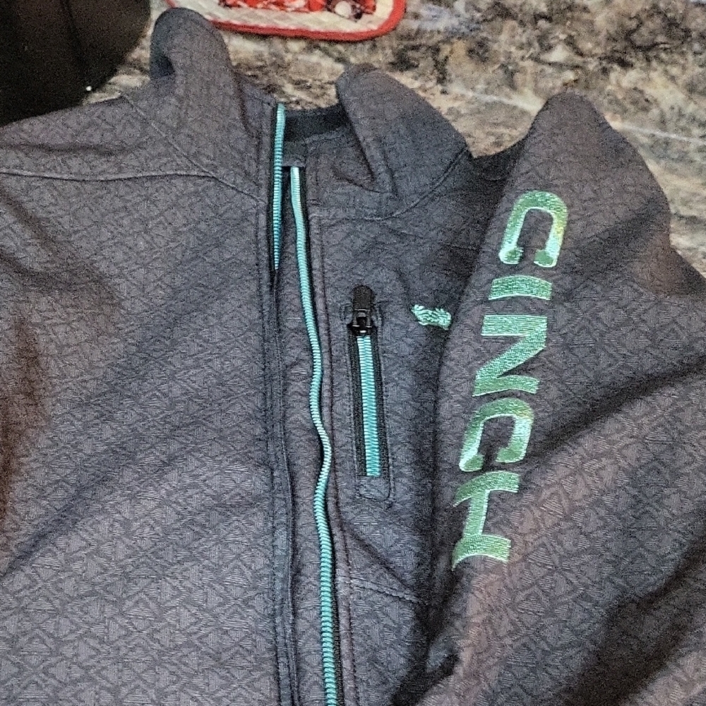 Womens Gray and Teal Cinch Conceal Carry Jacket